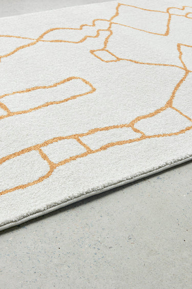 Amy White & Gold Paradise Hallway Runner Rug